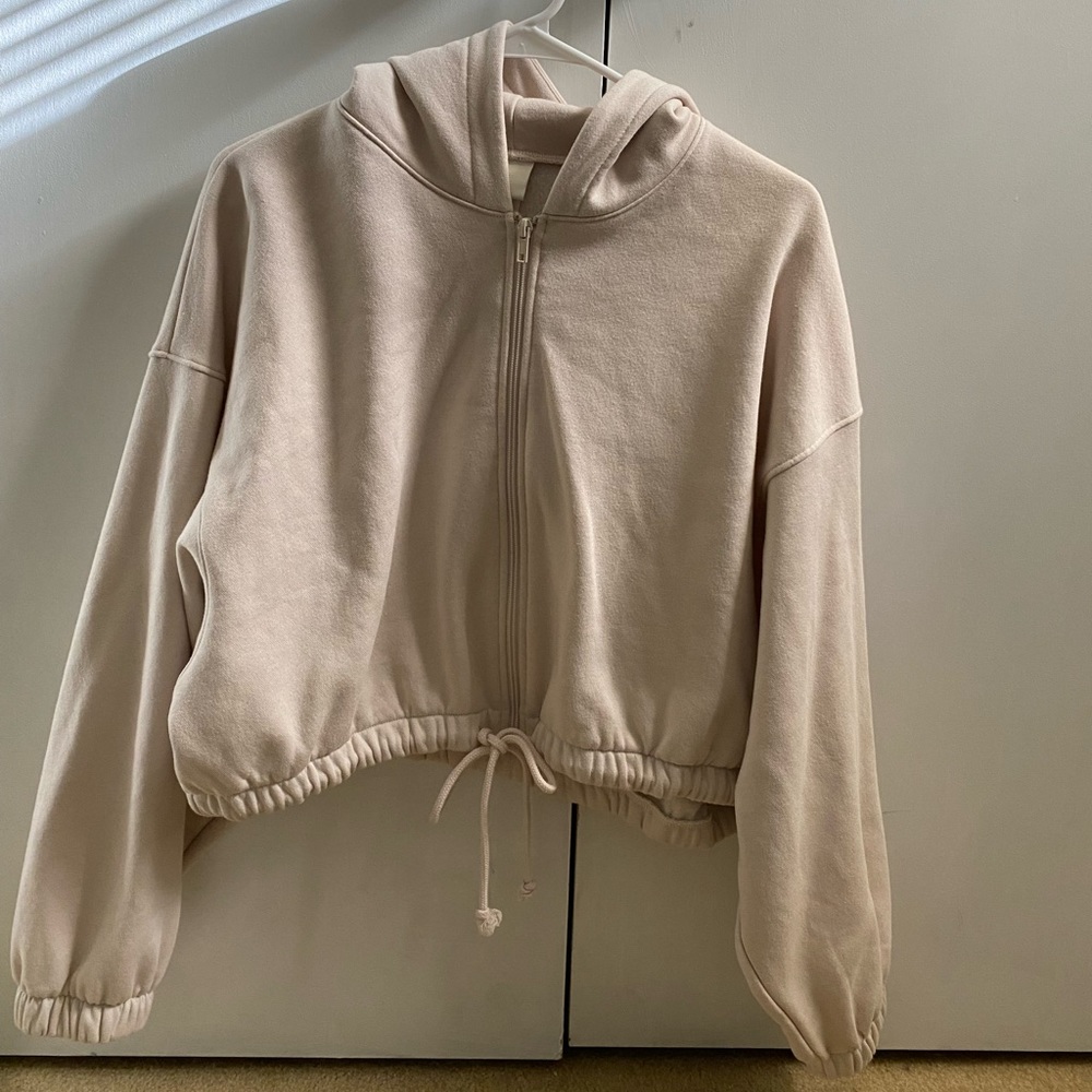 H&M Cropped Zip Up Sweatshirt - Size M
